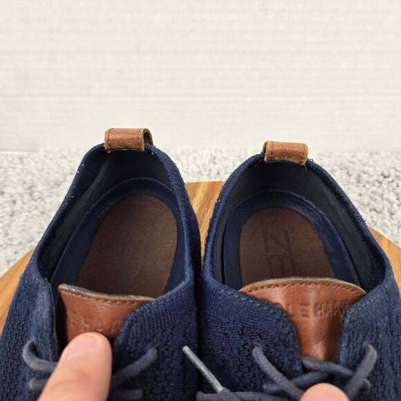 Cole Haan Mens 11.5 ZeroGrand Stitchlite Marine Blue Wingtip Casual Daily Oxford main image 4